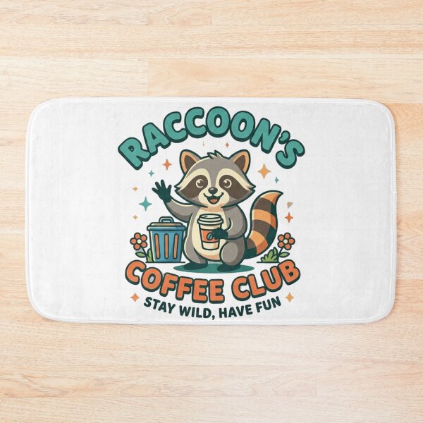 Item preview, Retro Raccoon Coffee Club Funny Garbage Trash Panda Art designed and sold by Wear Sculpt.