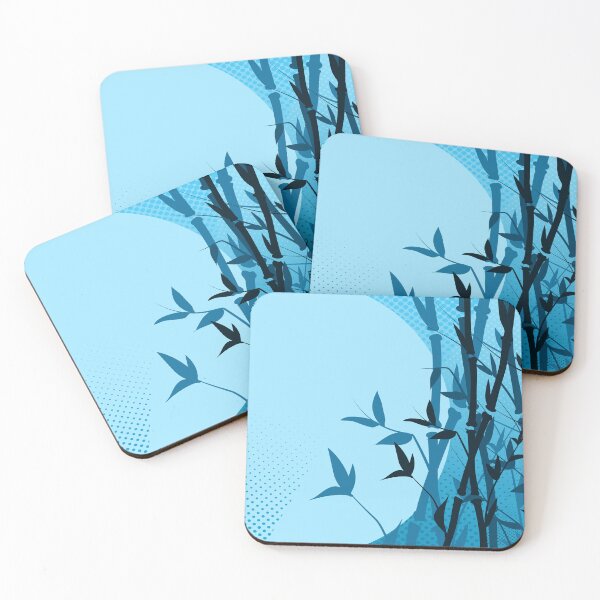 Item preview, Blue Bamboo Forest Silhouette – Zen Nature Illustration designed and sold by chaaval.