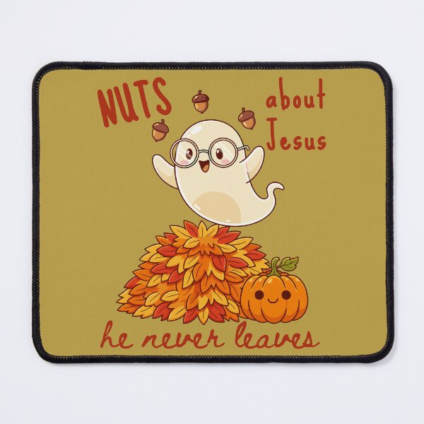 Item preview, Halloween Acorn Nuts About Jesus He Never Leaves Cute Ghost Love Jesus Christ and Fall designed and sold by Forevermore.