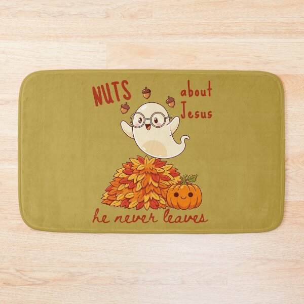 Item preview, Halloween Acorn Nuts About Jesus He Never Leaves Cute Ghost Love Jesus Christ and Fall  designed and sold by Forevermore.