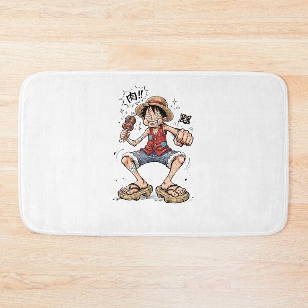 Item preview, Funny Anime Pirate Eating Meat Straw Hat Boy Graphic designed and sold by FreakToons.