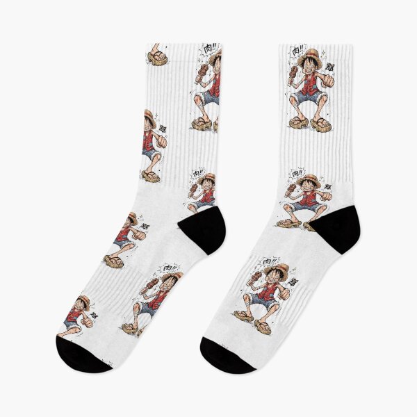 Item preview, Funny Anime Pirate Eating Meat Straw Hat Boy Graphic designed and sold by FreakToons.