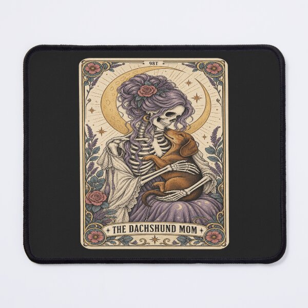 Item preview, Gothic Dachshund Mom Skeleton Tarot designed and sold by POD DYNASTY | Original Print On Demand T-Shirt Graphics.