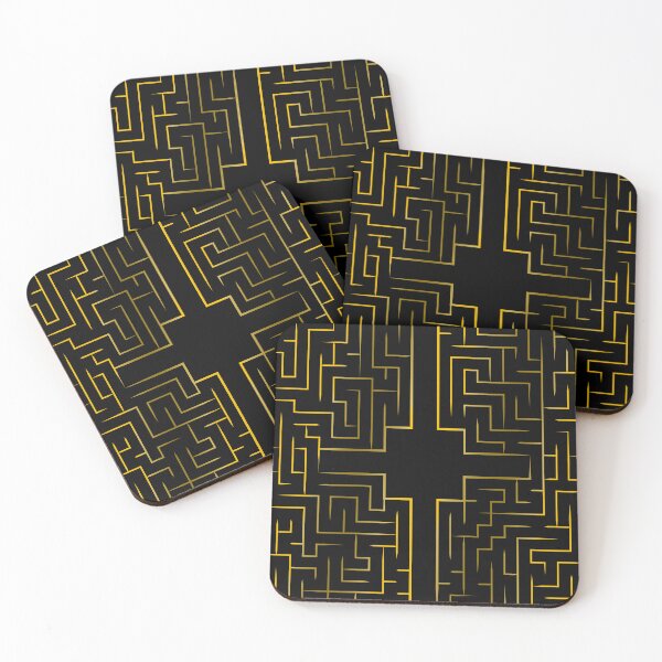 Item preview, Golden Abstract Maze with Modern Geometric Lines designed and sold by JAMerArc.