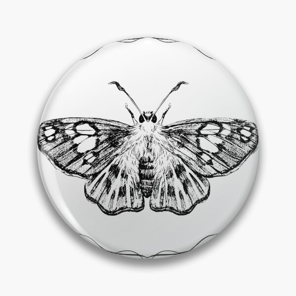 Item preview, Black and White Moth Illustration with Lunar Eclipes designed and sold by CursedButCute1.