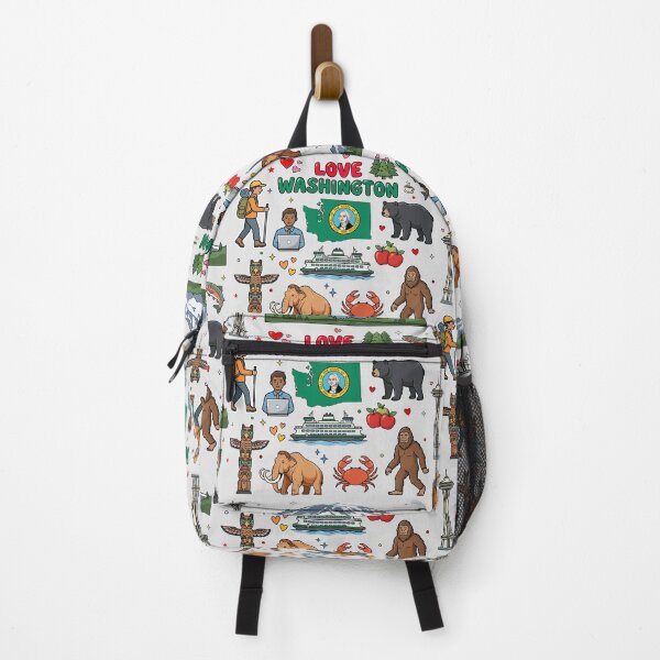 Item preview, Love Washington State Aesthetic Landmarks Culture & Nature Doodles designed and sold by mashmosh.
