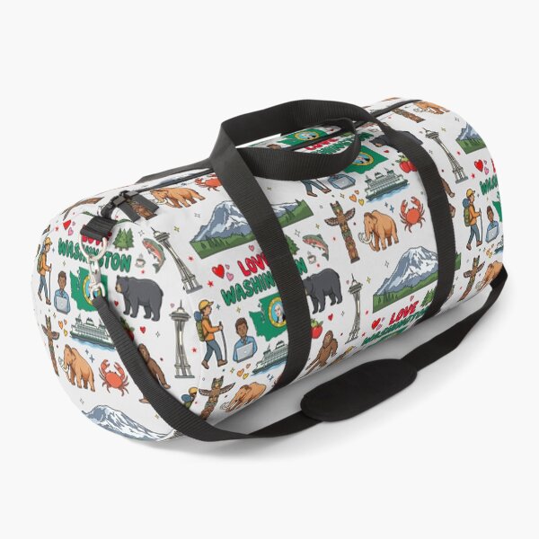 Item preview, Love Washington State Aesthetic Landmarks Culture & Nature Doodles designed and sold by mashmosh.