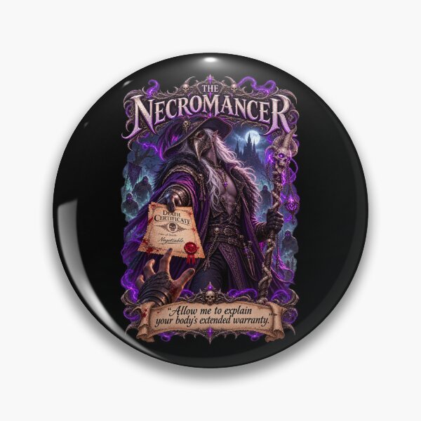 Item preview, The Necromancer – Extended Warranty | Dark Fantasy RPG Humor designed and sold by The Wayward Heroes Guild.