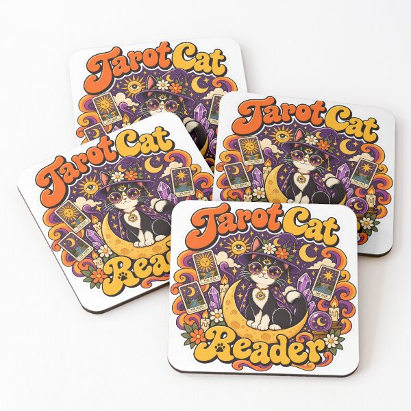 Item preview, Retro Tarot Cat Reader 70s Aesthetic designed and sold by Stickers Hub HUB.