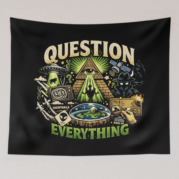 Item preview, Question Everything – Retro Conspiracy theory Mystery designed and sold by SidTastic .