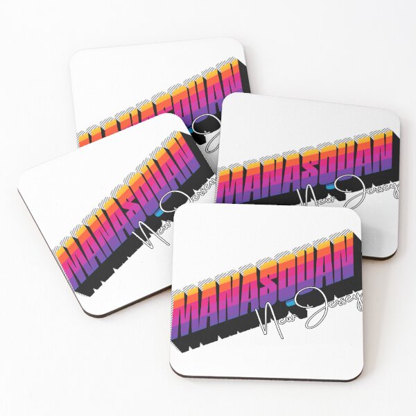 Item preview, Manasquan New Jersey Retro Sunset 80s Vintage Travel T-Shirt Design designed and sold by DonnaRaine.
