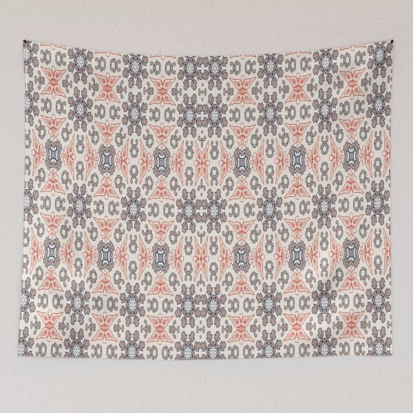 Item preview, Vintage-Inspired Symmetrical Floral Tile designed and sold by PoloPrintsUK.