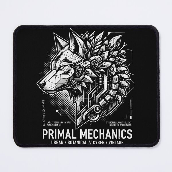 Item preview, Primal Mechanics – Cybernetic Wolf Graphic Art designed and sold by BikTee.