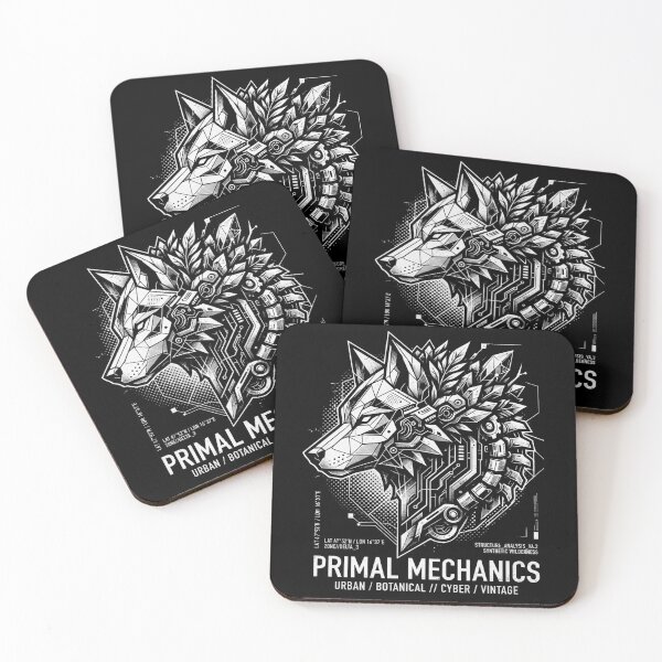 Item preview, Primal Mechanics – Cybernetic Wolf Graphic Art designed and sold by BikTee.