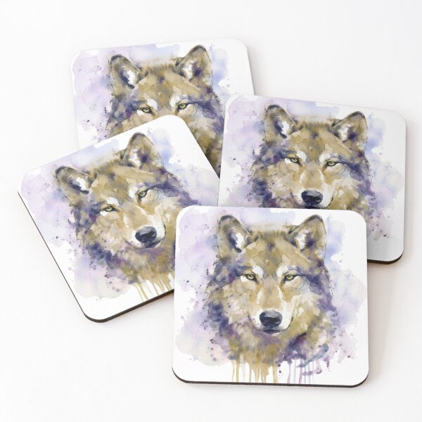 Item preview, Wolf Portrait, Lavender and Gold Tones designed and sold by caracatita75.