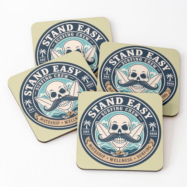 Item preview, Stand Easy Veteran Surf Club Logo Sunshine Coast - Male Version Moustache designed and sold by Bombergirls.