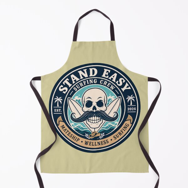 Item preview, Stand Easy Veteran Surf Club Logo Sunshine Coast - Male Version Moustache designed and sold by Bombergirls.