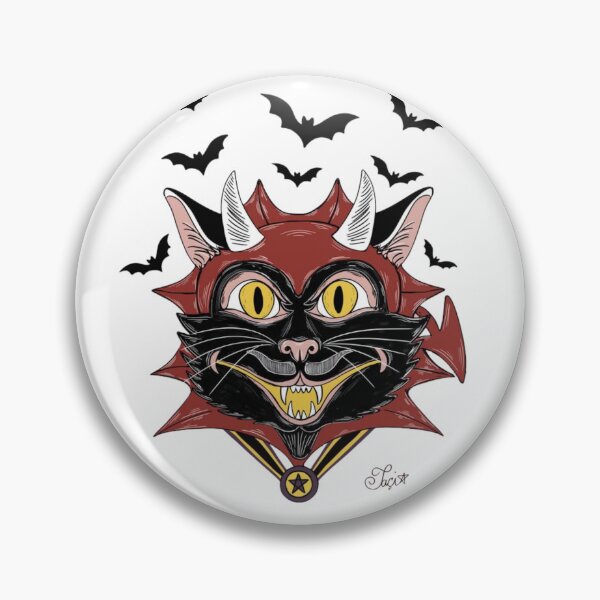 Item preview, DEVIL CAT SPOOKY HALLOWEEN ILLUSTRATION designed and sold by Taçiana  Estrela.