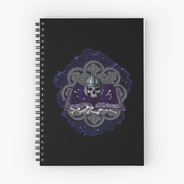 Item preview, dark book with skull helmet and human bones designed and sold by Kirei-Lily.