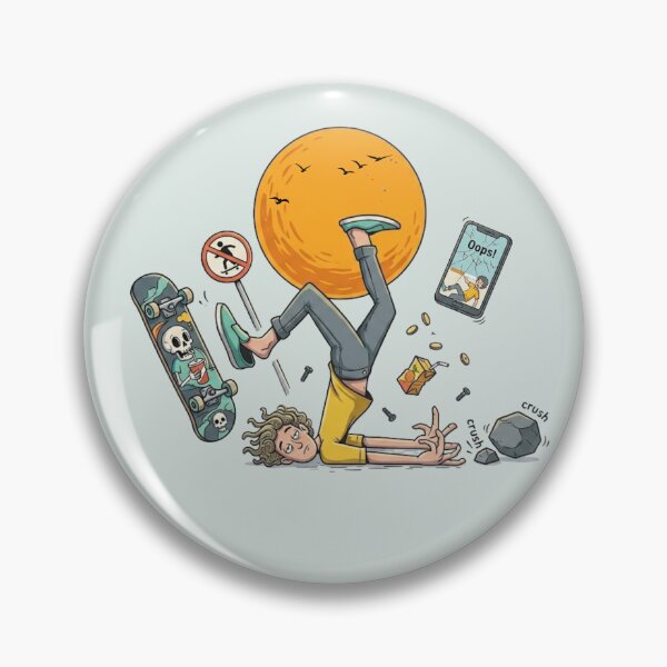 Item preview, Skateboard Oops Cartoon – Funny Skateboarding Fail Visual Joke designed and sold by waikibi ⭐⭐⭐⭐⭐.