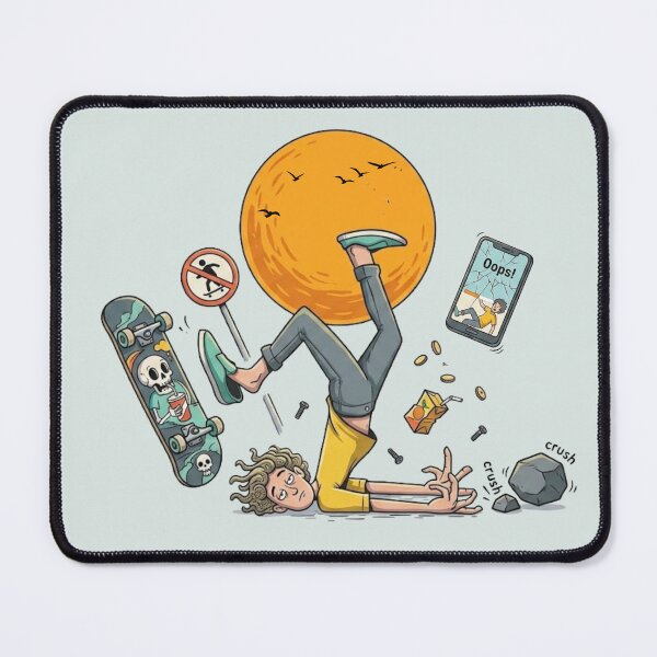 Item preview, Skateboard Oops Cartoon – Funny Skateboarding Fail Visual Joke designed and sold by waikibi ⭐⭐⭐⭐⭐.