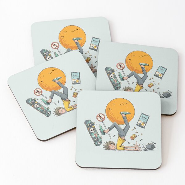 Item preview, Skateboard Oops Cartoon – Funny Skateboarding Fail Visual Joke designed and sold by waikibi ⭐⭐⭐⭐.