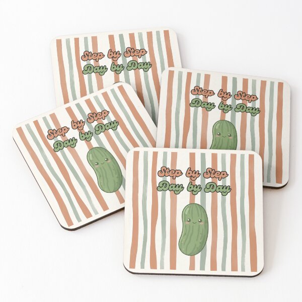 Item preview, Step by Step Day by Day Cute Pickle designed and sold by Basma Designs | Retro, Kawaii Shirts & Stickers.