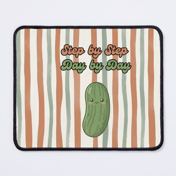 Item preview, Step by Step Day by Day Cute Pickle designed and sold by Basma Designs | Retro, Kawaii Shirts & Stickers.