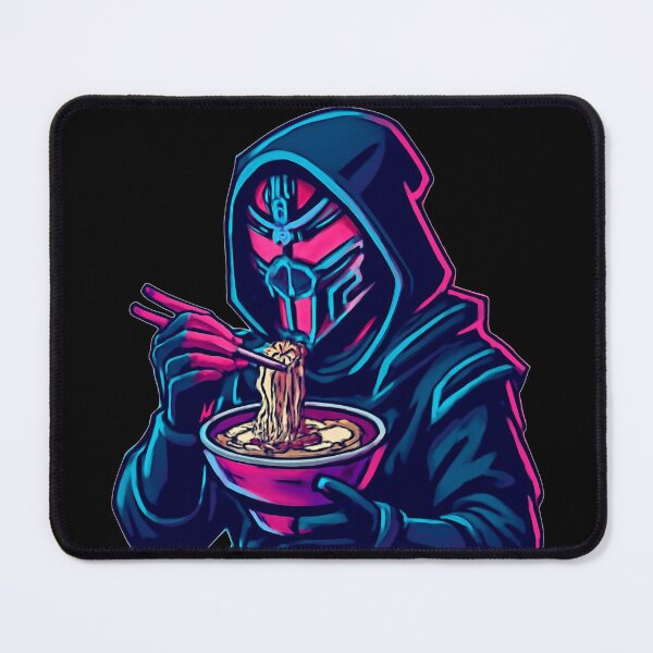Item preview, Cyberpunk Samurai Eating Ramen Retro Anime designed and sold by KeySeen.