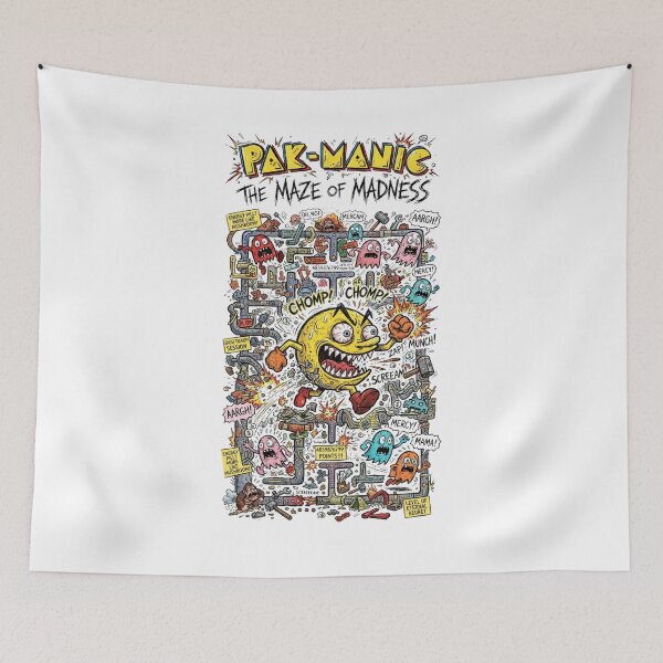 Item preview, Pak-Manic The Maze of Madness Retro Arcade Graphic Tee designed and sold by jhgjykuo.