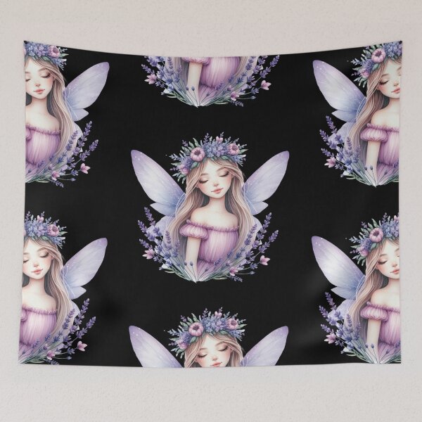 Item preview, Enchanting Fairy with Lavender Flowers designed and sold by jierrfan.