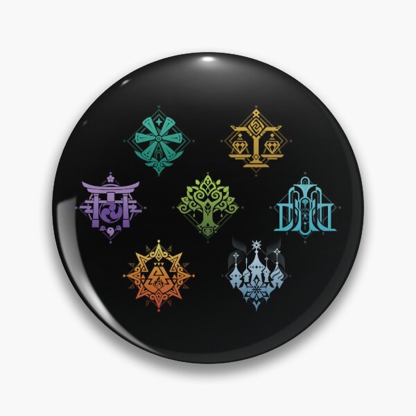 Item preview, Teyvat 7 regions logos Genshin Impact designed and sold by damomonkey.