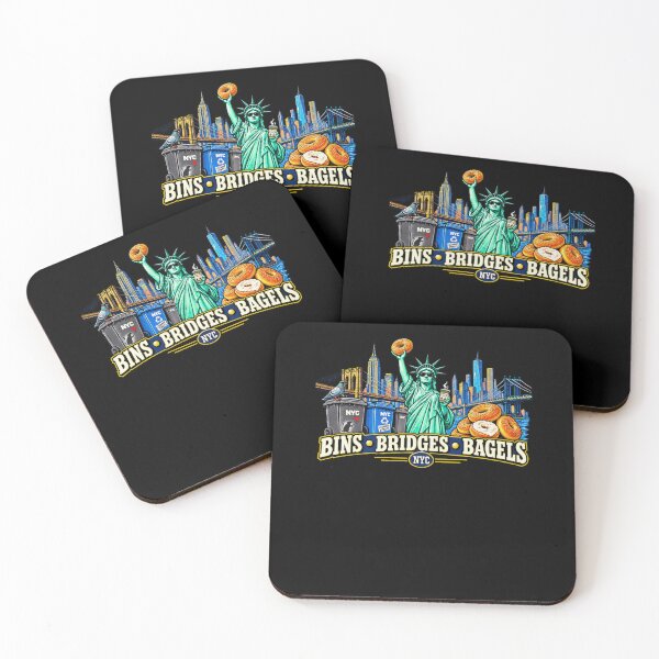 Item preview, Funny NYC Cleaner Streets Liberty Bagels Bridges Bins Art designed and sold by elderberry.