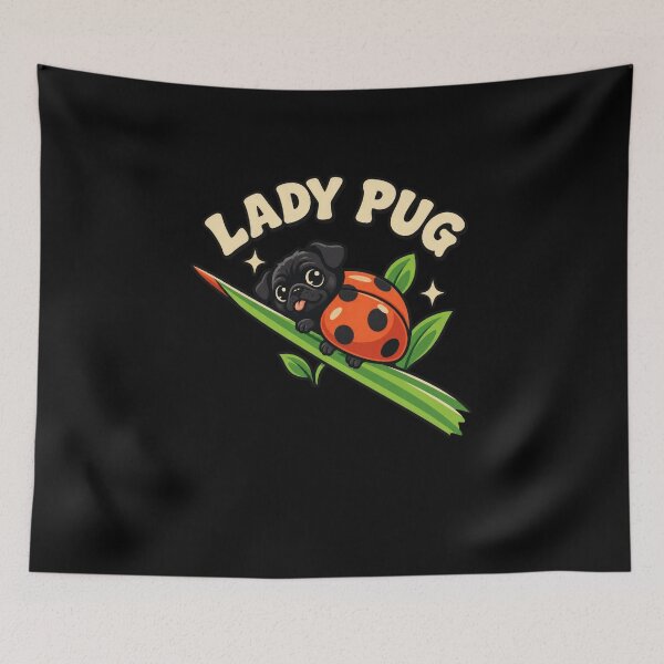 Item preview, Funny Lady Pug Cute Ladybug Dog Pun Art designed and sold by elderberry.
