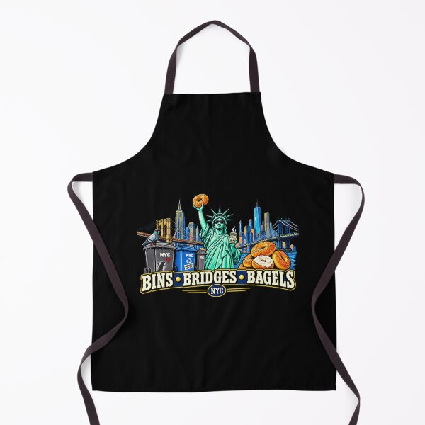 Item preview, Funny NYC Cleaner Streets Liberty Bagels Bridges Bins Art designed and sold by elderberry.