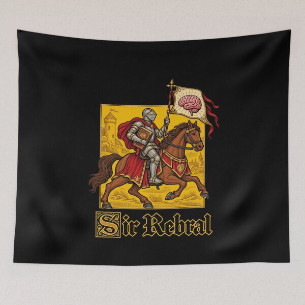 Item preview, Sir Rebral Cerebral Knight Brain Banner designed and sold by elderberry.
