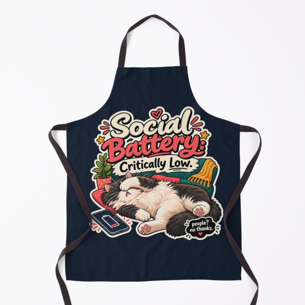 Item preview, Social Battery Critically Low – Exhausted Cat designed and sold by LakeshoreLegendsAndLight .