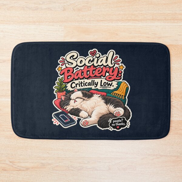 Item preview, Social Battery Critically Low – Exhausted Cat designed and sold by LakeshoreLegendsAndLight .