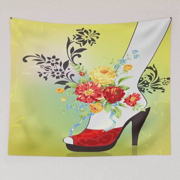 Item preview, Vibrant Floral High Heel Shoe with Spring Blooms  designed and sold by Johnnies.