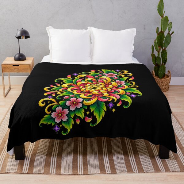 Item preview, Vivid Tropical Chrysanthemum Blossom Floral Art designed and sold by elderberry.