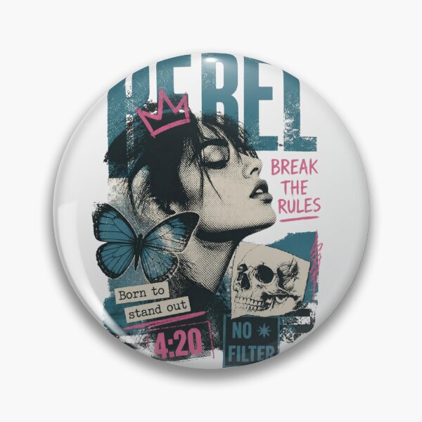 Item preview, Rebel Soul Butterfly and Skull Collage Punk Grunge Graphic designed and sold by ERODED SELF.