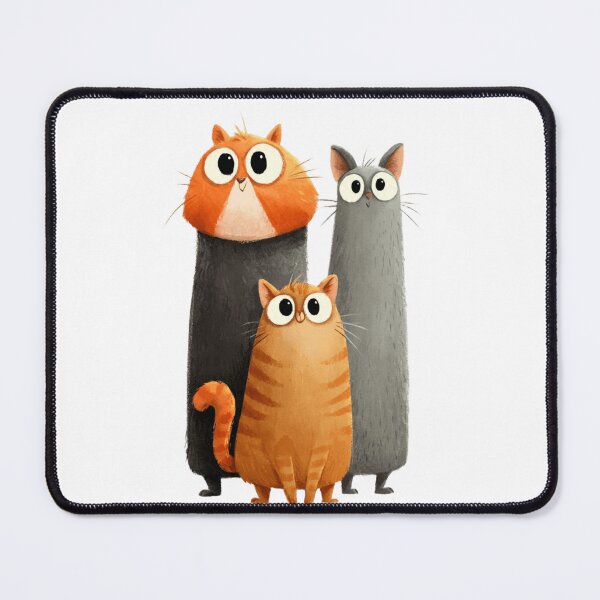 Item preview, Three long cartoon cats with big eyes designed and sold by norachiang.