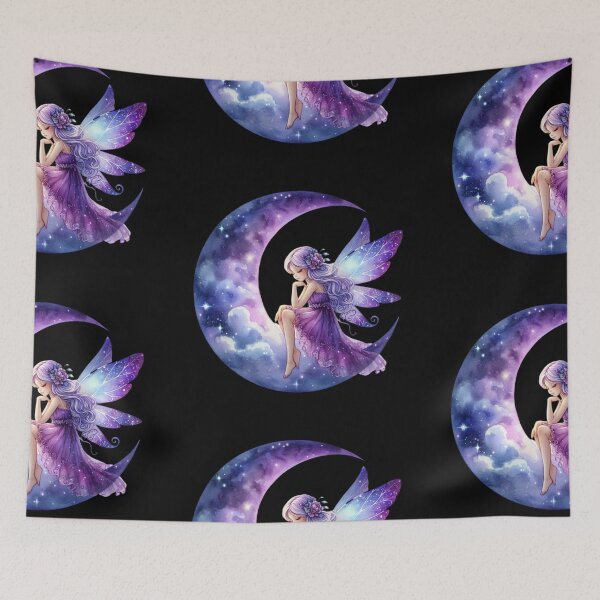Item preview, Fairy Resting on a Crescent Moon designed and sold by jierrfan.