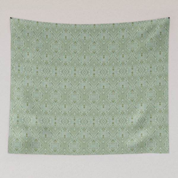 Item preview, Sage Green Abstract Geometric Tribal Pattern / Boho Chic Style  designed and sold by Fiorart Studio .