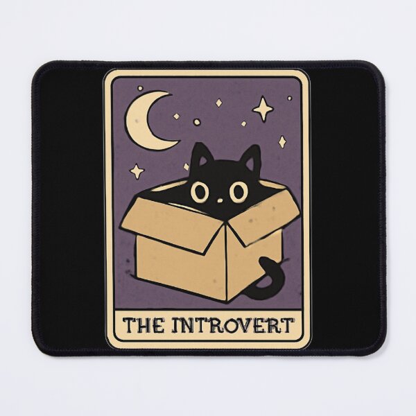 Item preview, The Introvert Funny Black Cat Tarot Card designed and sold by KeySeen.