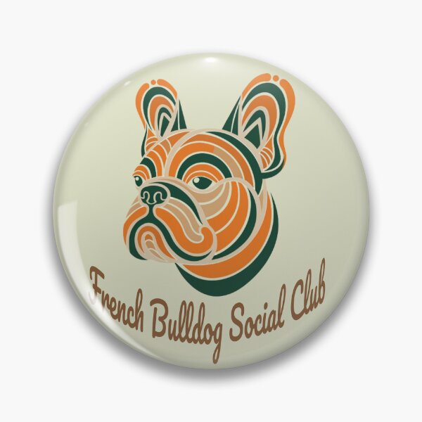 Item preview, French Bulldog Social Club Vintage Badge designed and sold by Kinship-Pets.