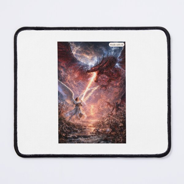 Item preview, Celestial Angel vs Dragon – Epic High‑Resolution Fantasy Battle Artwork designed and sold by D Digital Art.