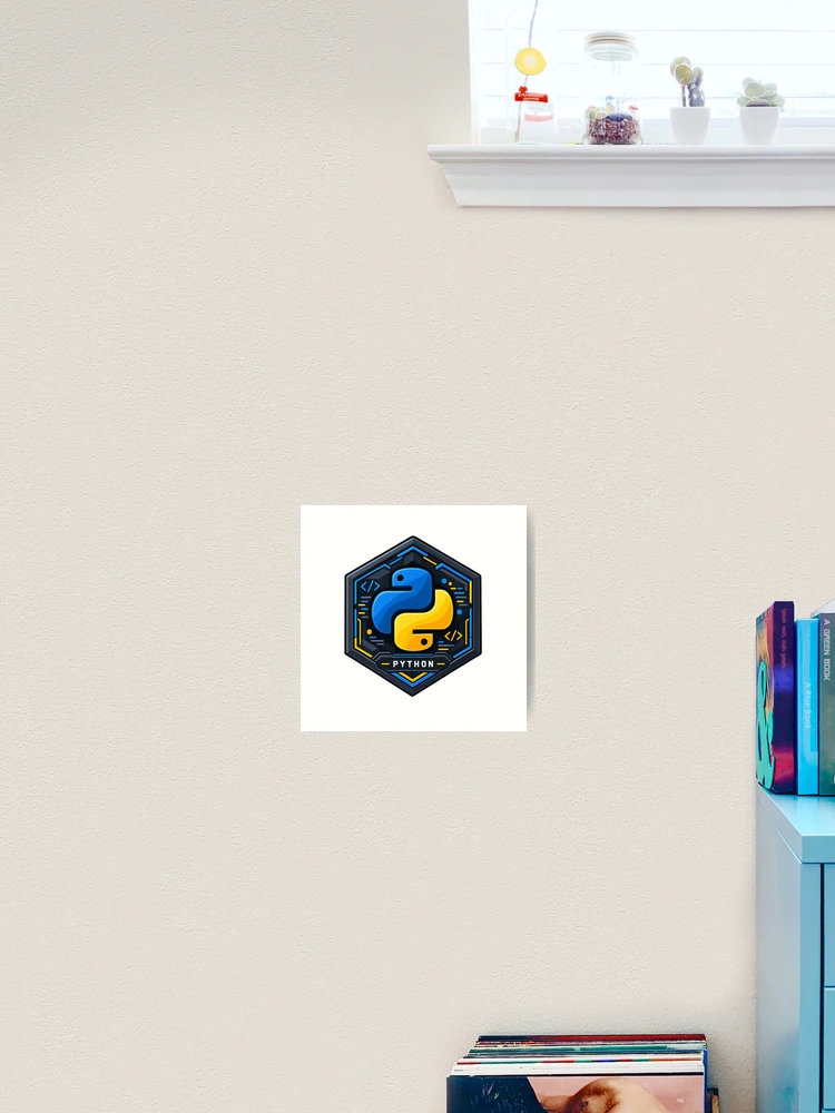 Thumbnail 2 of 3, Art Print, Python Programming Emblem - Tech Hexagon Code Sticker designed and sold by MARQUES DESIGN ART .