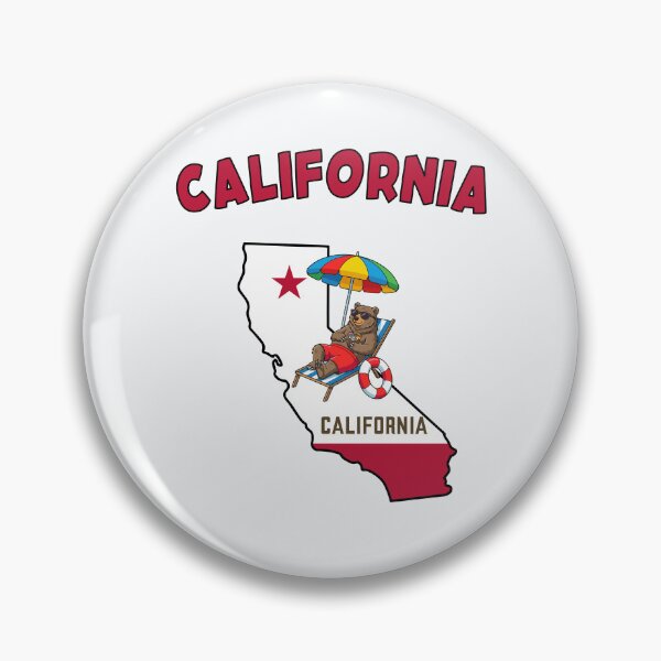 Item preview, California Republic Bear Beach Vacation Aesthetic State Map Art designed and sold by mashmosh.