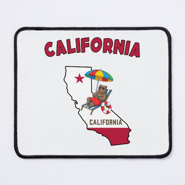Item preview, California Republic Bear Beach Vacation Aesthetic State Map Art designed and sold by mashmosh.